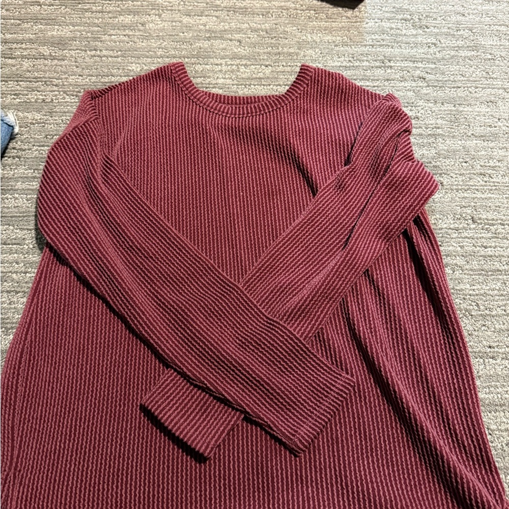 Maurices Ribbed Maroon Top